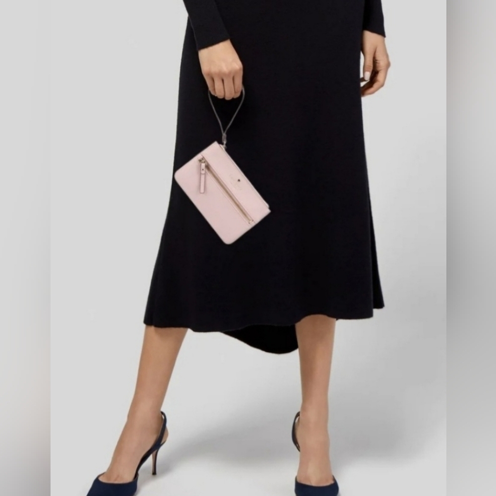 Kate Spade New York Leather Clutch Wristlet Pink